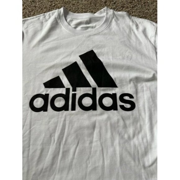Adidas Golf Mens White Short Sleeve Crew Neck Shirt Size Large 3 Stripes Logo - Picture 2 of 11